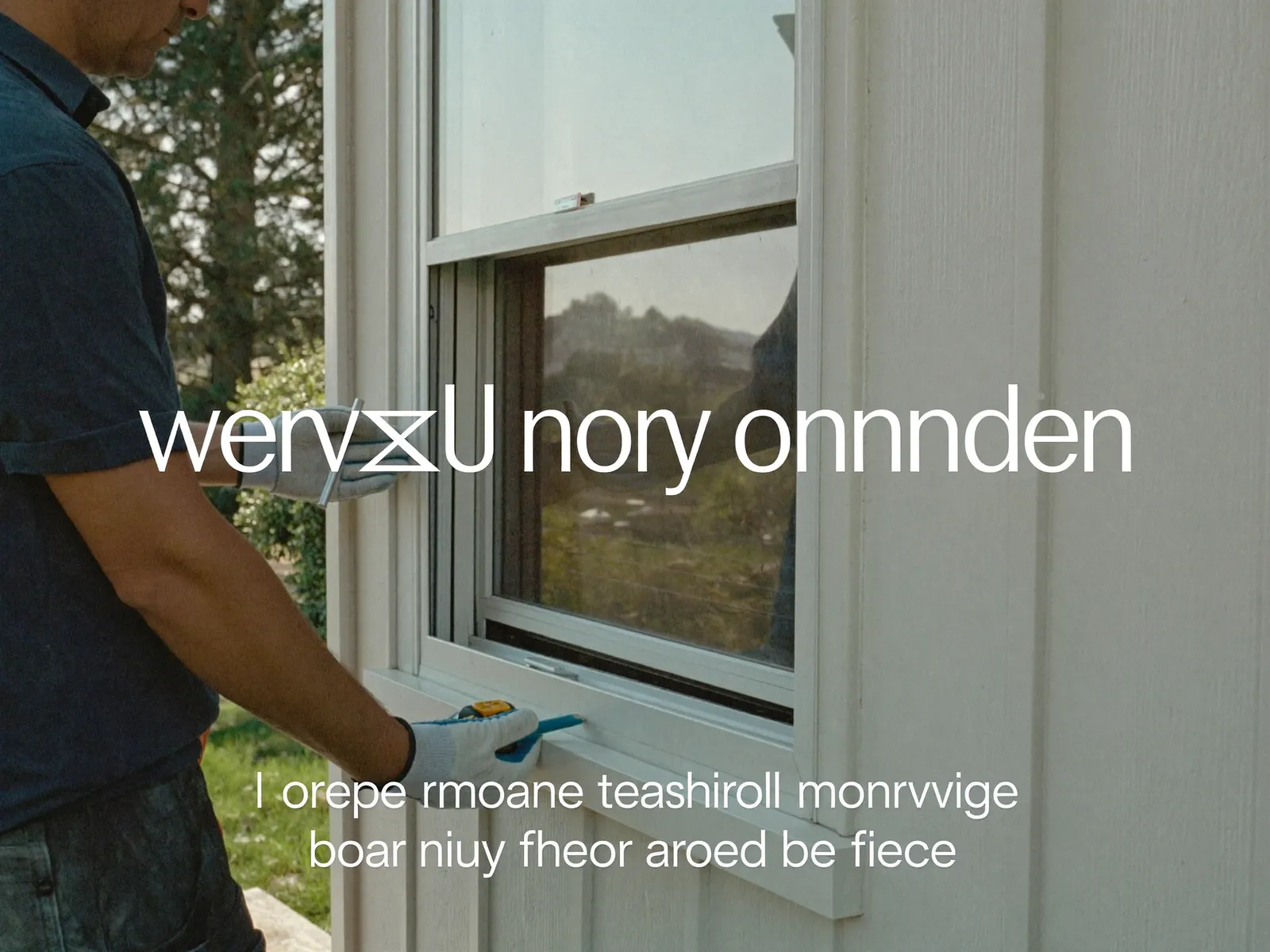 An installer fitting a new energy-efficient window on a suburban home